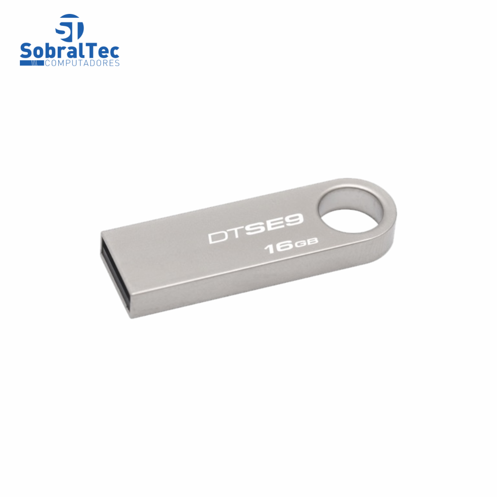 Pen Drive Kingston 16Gb Usb 2.0 Prata Plug And Play DataTraveler SE9 DTSE9H/16GBZ