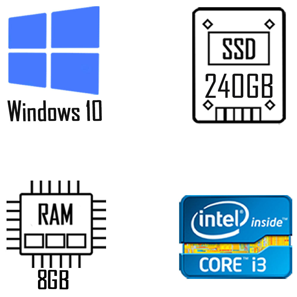 Computador Core i3-2100- HD SSD 240GB - Memória 8GB - Gab ATX MT-28BK - Windows 10