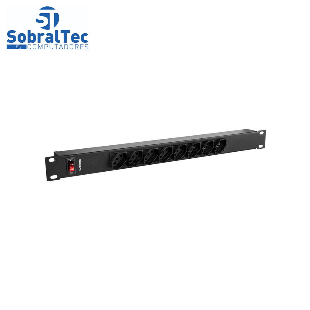 Protetor Eletrônico Com 8 Tomadas para Rack - EPR 208 + Intelbras