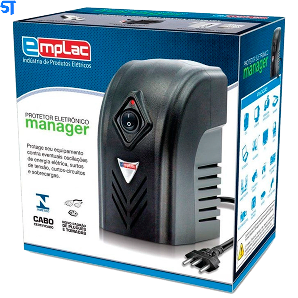 Estabilizador Protetor Eletrônico Emplac 500VA/300W Bivolt E127V/220V S115V