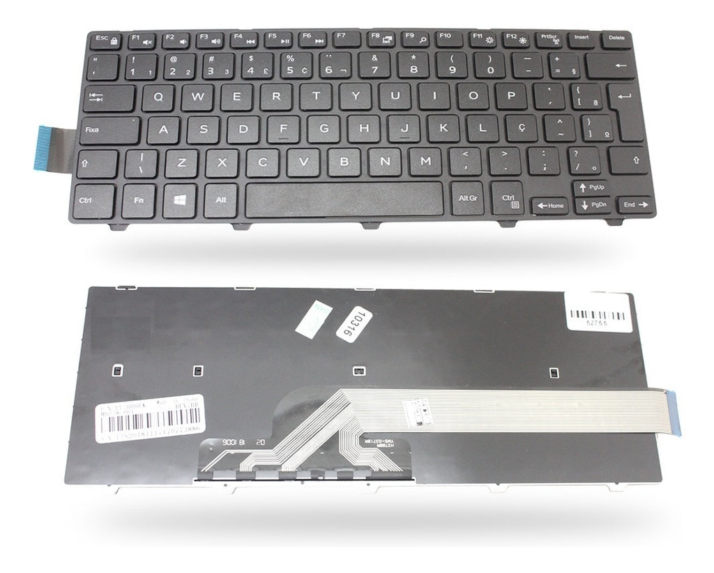 Teclado do Notebook  Dell Inspiron 14-3000 Séries 0jnx71 V147125ar Pk1313p2a32 Br