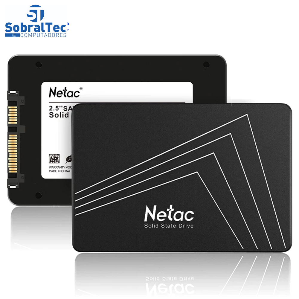 HD SSD 120GB Sata 3 500mb/s para Leitura e 350mb/s para Gravação Netac Black