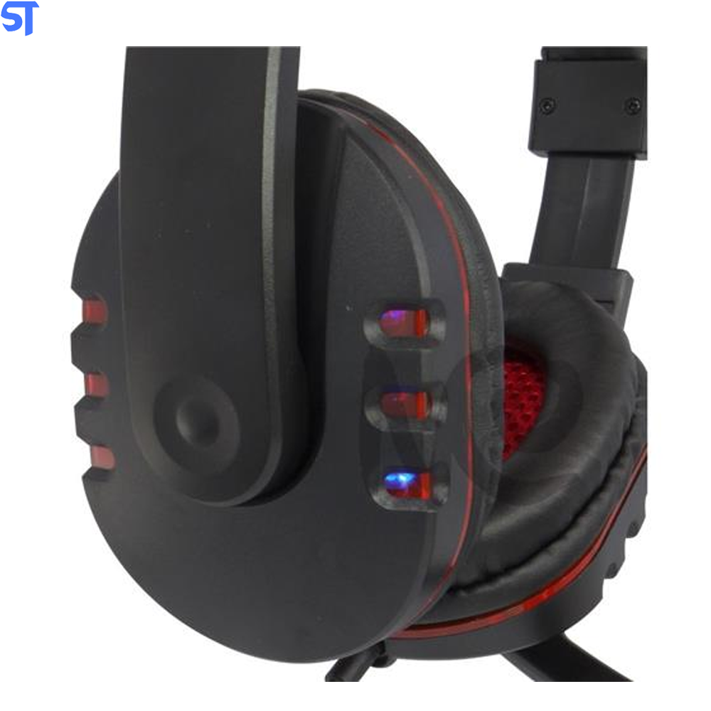 Fone De Ouvido Headfone Game Com Leds e Conexão Usb E Controle KP-359- Vermelho