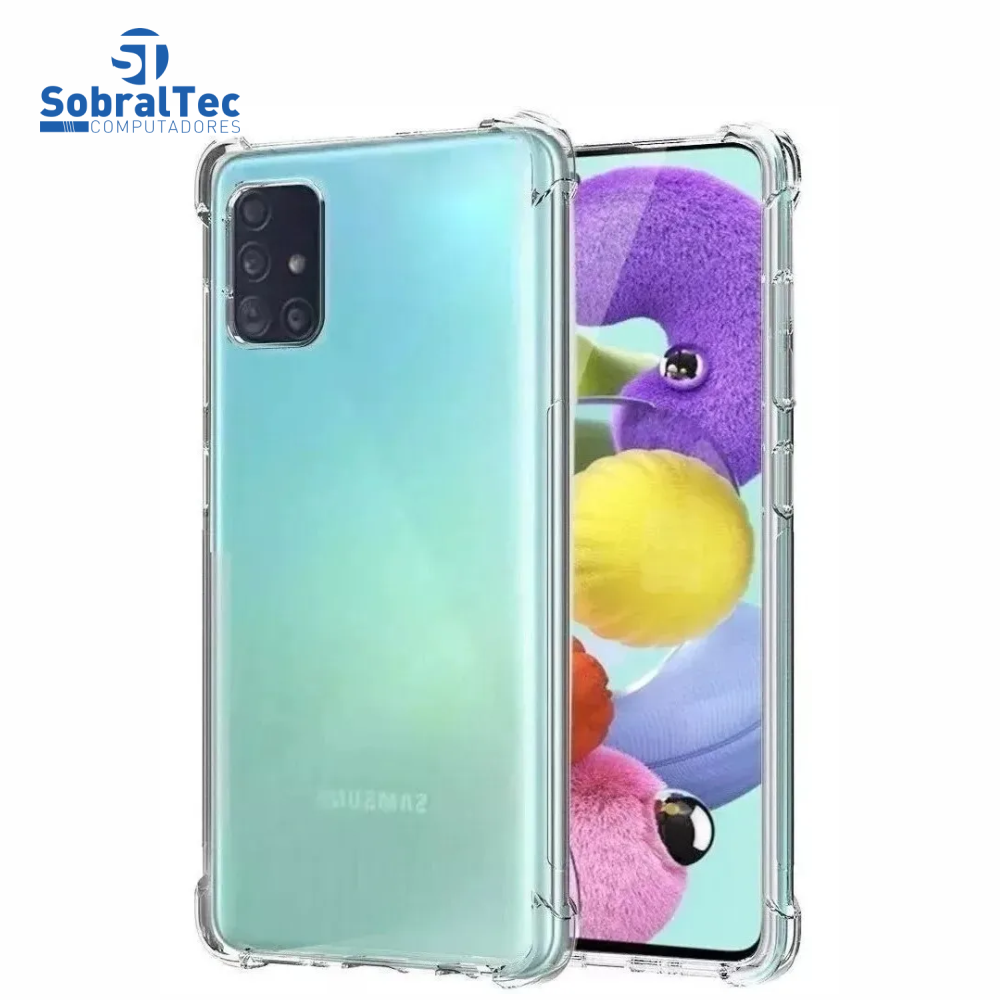 Capa Silicone TPU Transparente Borda Anti Impacto Anti-Shock Samsung Galaxy A51