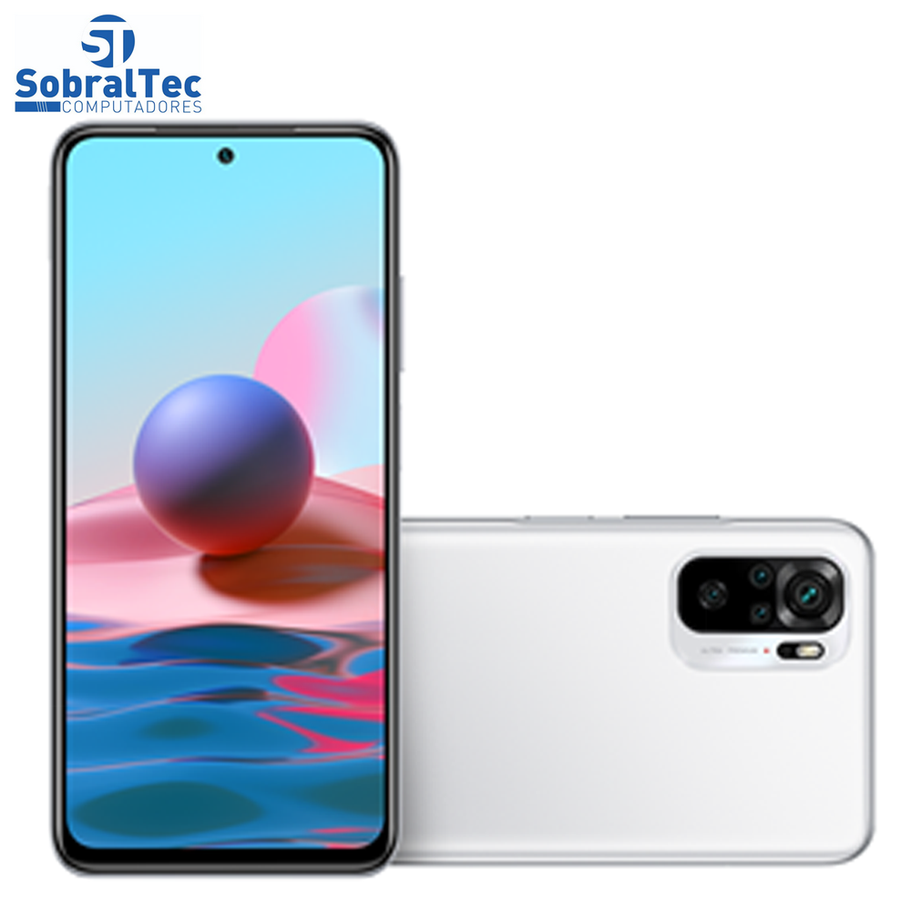 Smartphone Xiaomi Redmi Note 10 Versão Global 64Gb 4Gb Ram Pebble Branco Quad Câmera Traseira  48 Mpx