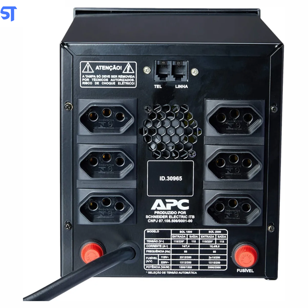 Estabilizador Apc 2000VA Microsol UP Bivolt/115V NBR 14136 6 Tomadas 60Hz Sol2000bi