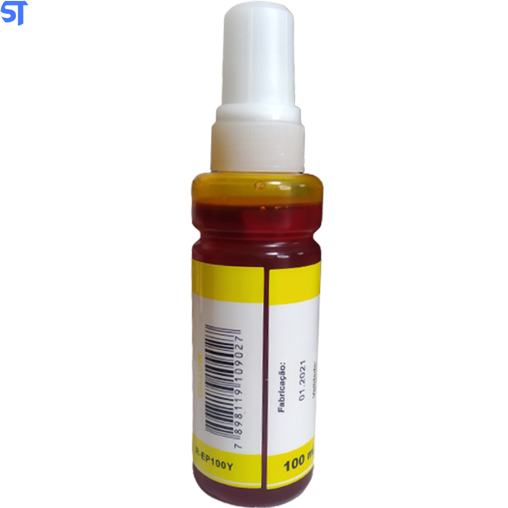 Tinta Refil Bulk Ink Y  Compativel Epson Corante Amarelo 100Ml Yellow Kora R-EP100Y