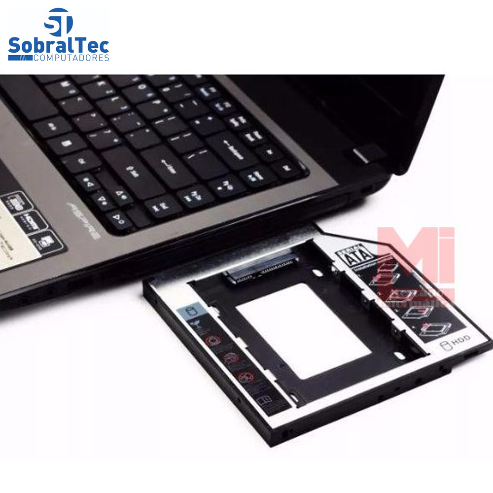 Gaveta Caddy Adaptador Para Segundo HD de Notebook ou Ssd 9.5mm Knup KP-HD010