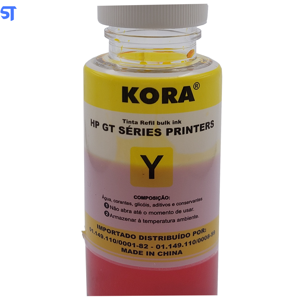 Refil de Tinta Compatível HP GT Séries Bulk Ink Corante Yellow Y 70ML KORA