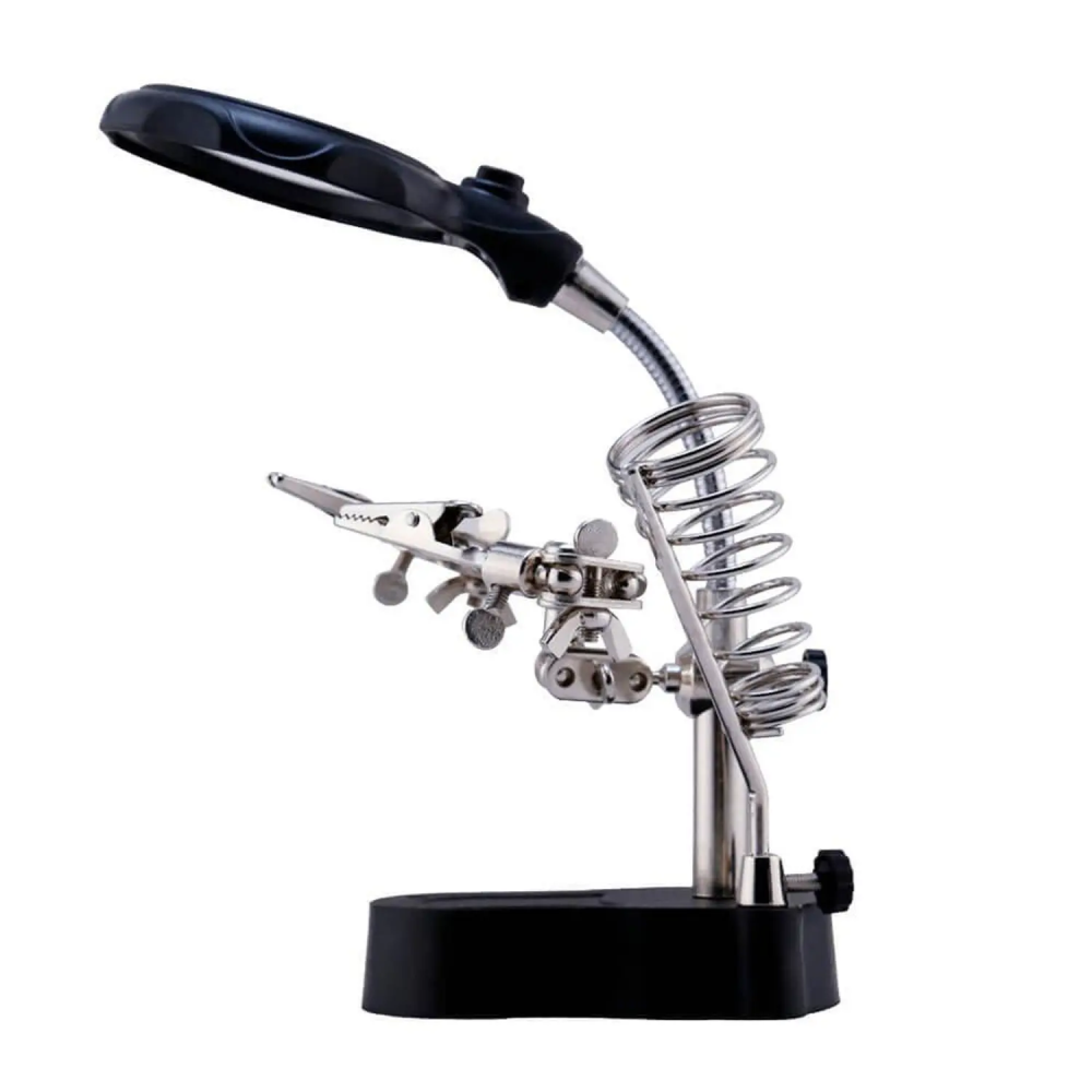 Lupa De Mesa Bancada Multi-função Com Suporte e Garras Te-801-03193