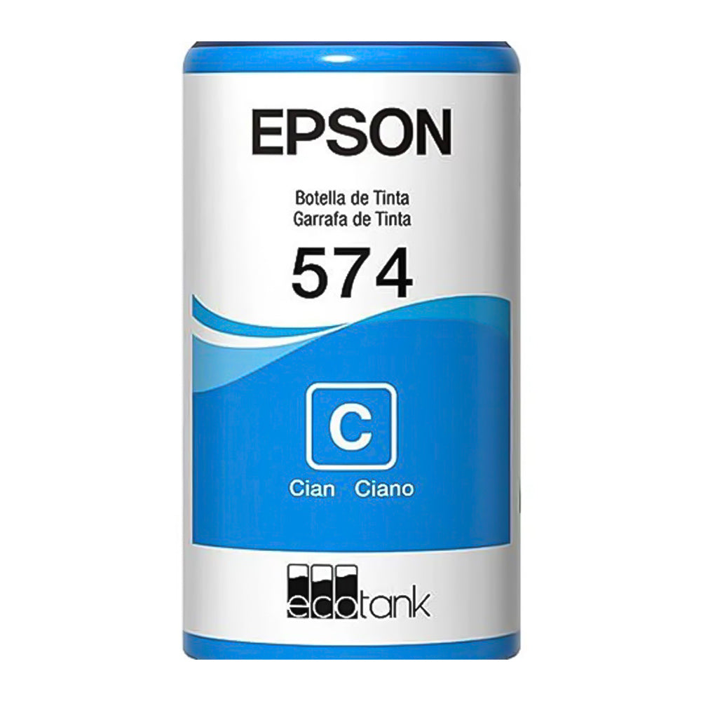 Refil de Tinta Epson 574 Cyano CY 70ml Original T574120 para EcoTank L8050/ L18050