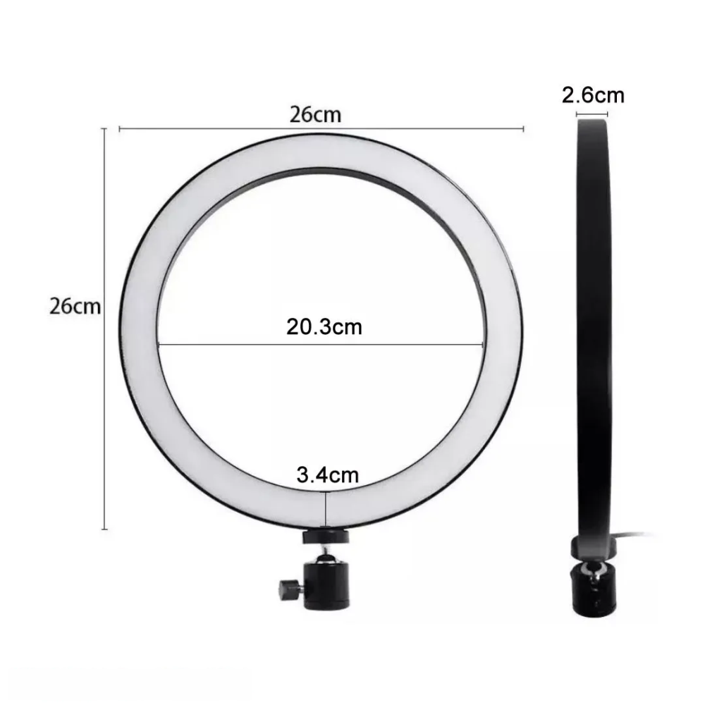Iluminador Ring Light 30cm 12 Pol. 162 Leds 3200k a 5600k Exbom ILUM-R12W16