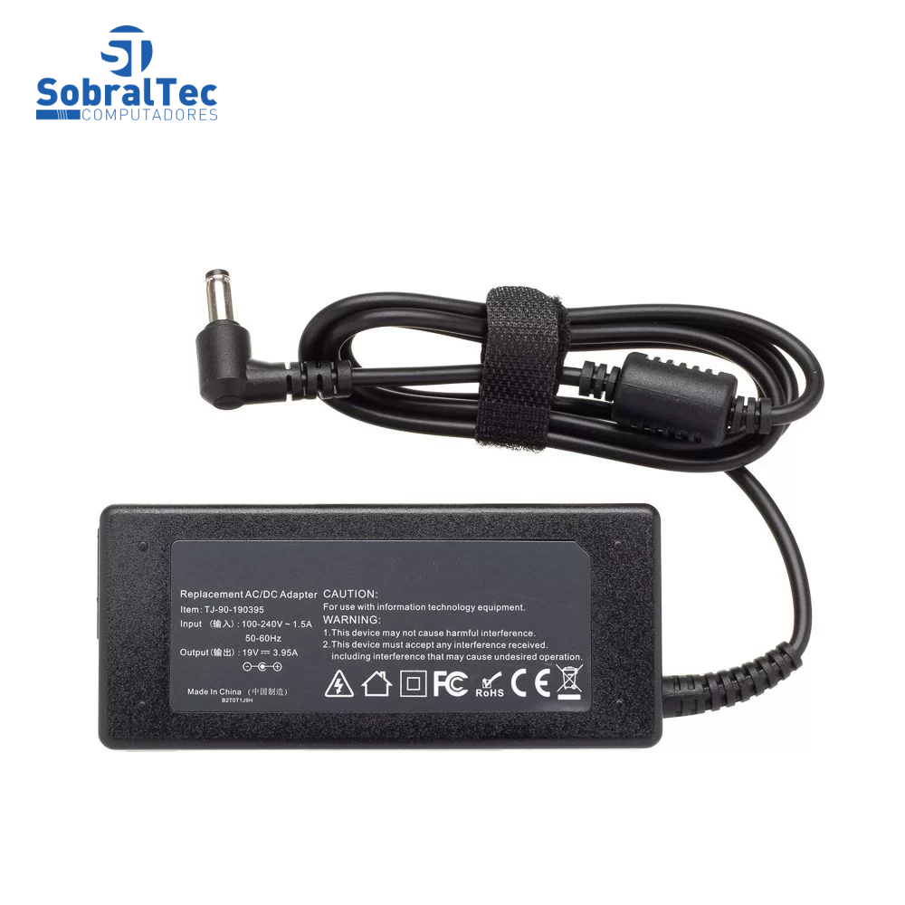 Fonte Para Notebook  Acer Toshiba Samsung Compaq Philco Positivo 19V 3,95A Plug 5.5mm x2.5mm Feasso Ff-5189C