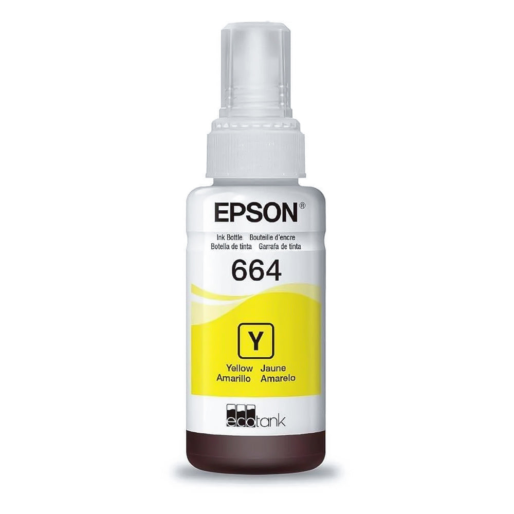 Refil de Tinta Epson 664 Amarelo 70Ml Original T664120 AL Rende até 4.000 Paginas  L110 / á L395 / L495- Sem Caixa
