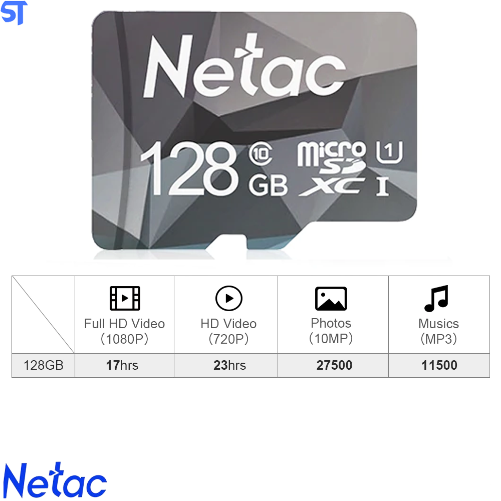 Cartão Micro SD Netac 128Gb 80Mb/s De Leitura