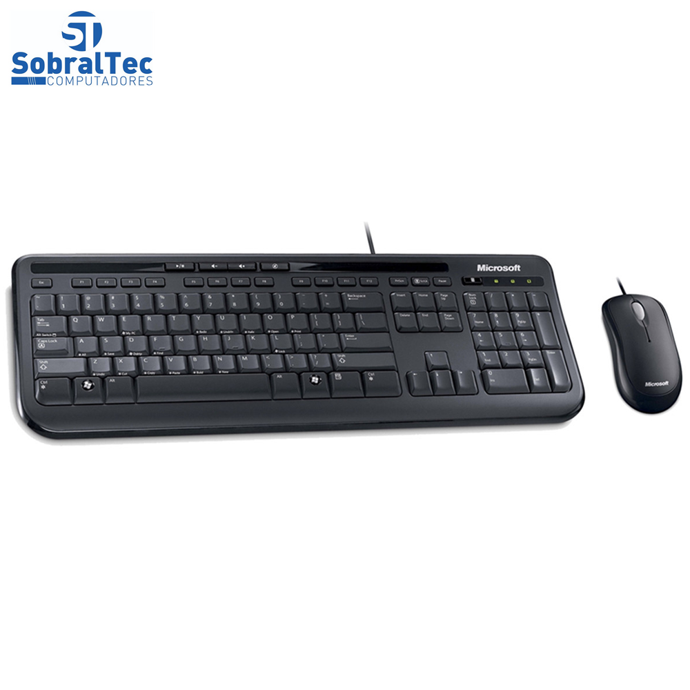 Teclado e Mouse wired Desktop 600 Usb Preto Microsoft 3J2-00006