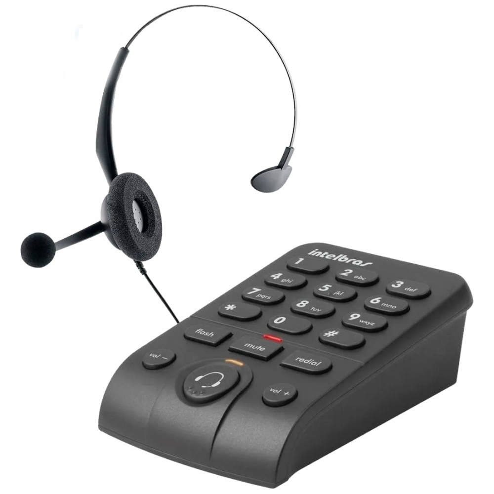 Telefone Intelbras Headset Base Discadora Hsb50 Preto