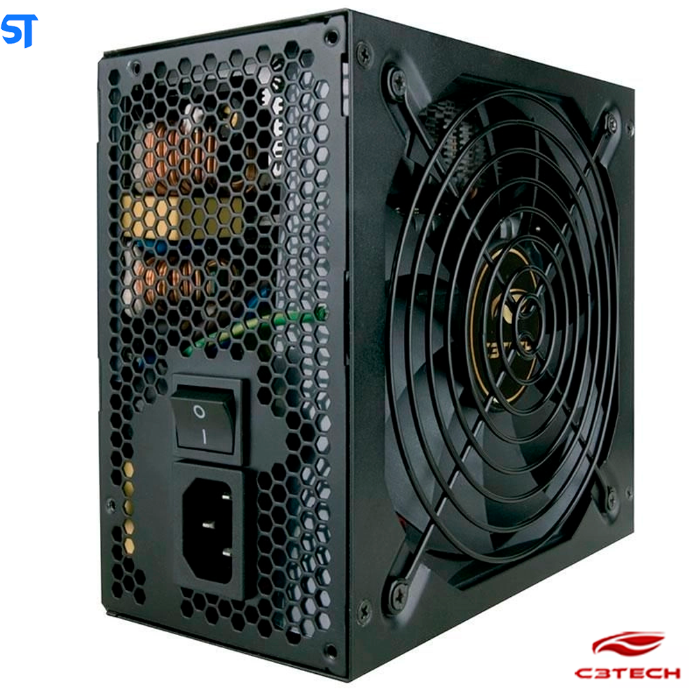 Fonte ATX Gamer Real 500W 80 Plus Bronze Series PFC Ativo PS-G500B C3Tech