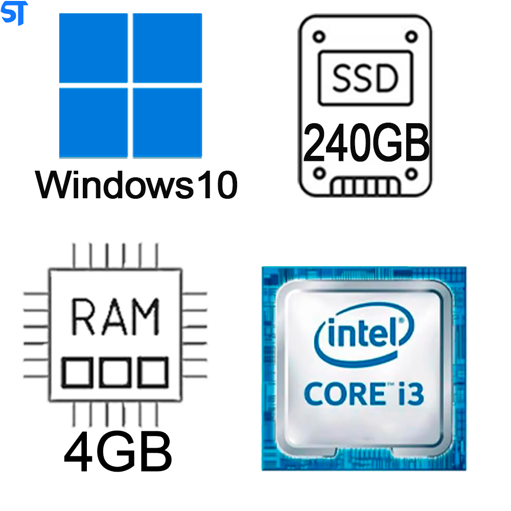 Computador Core i3-7100 - Ram 4GB DDR4 - SSD Kingston 240GB - Gabinete ATX MT-25V2BK