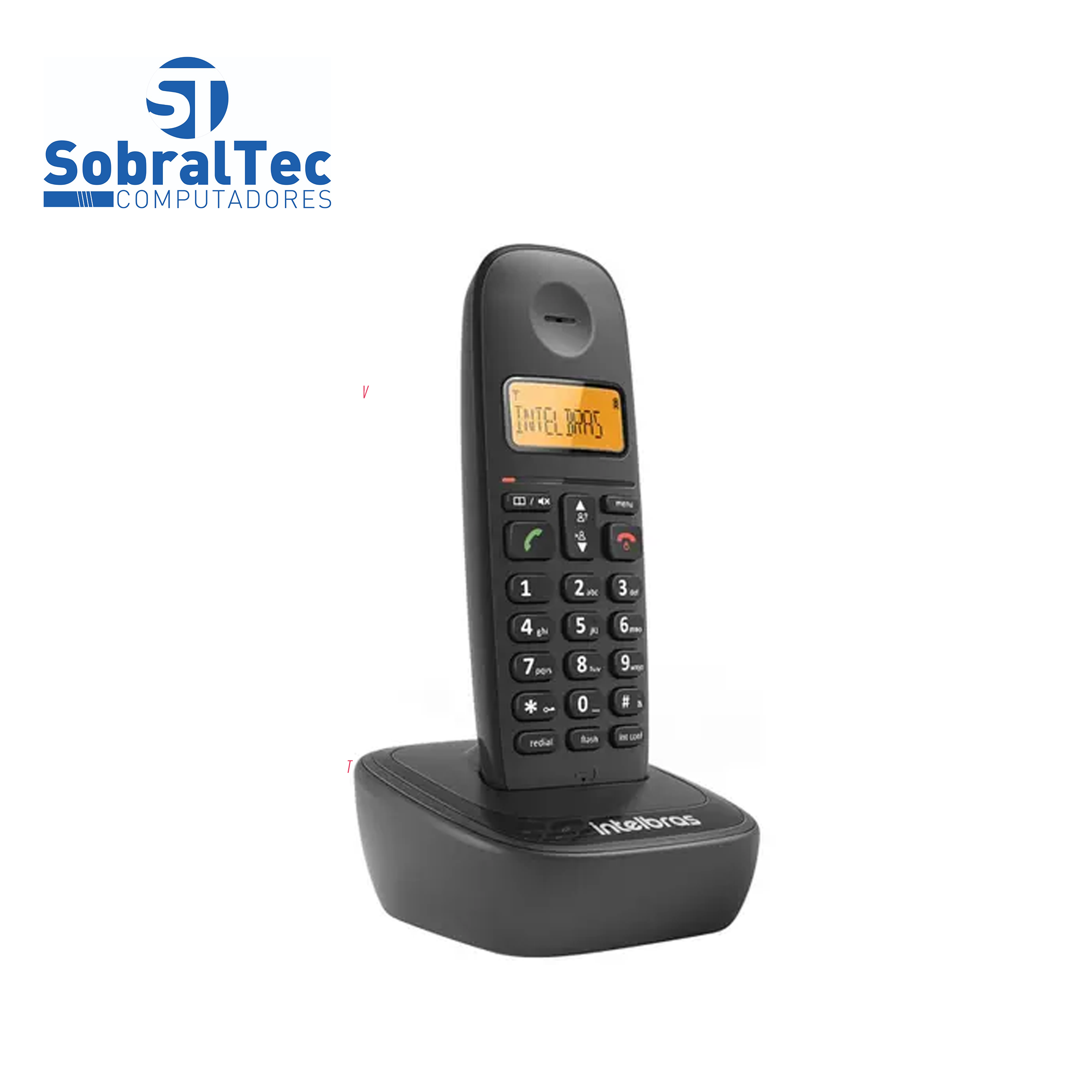 Telefone Sem Fio TS 2510 Preto Com Identificador de Chamadas Intelbras