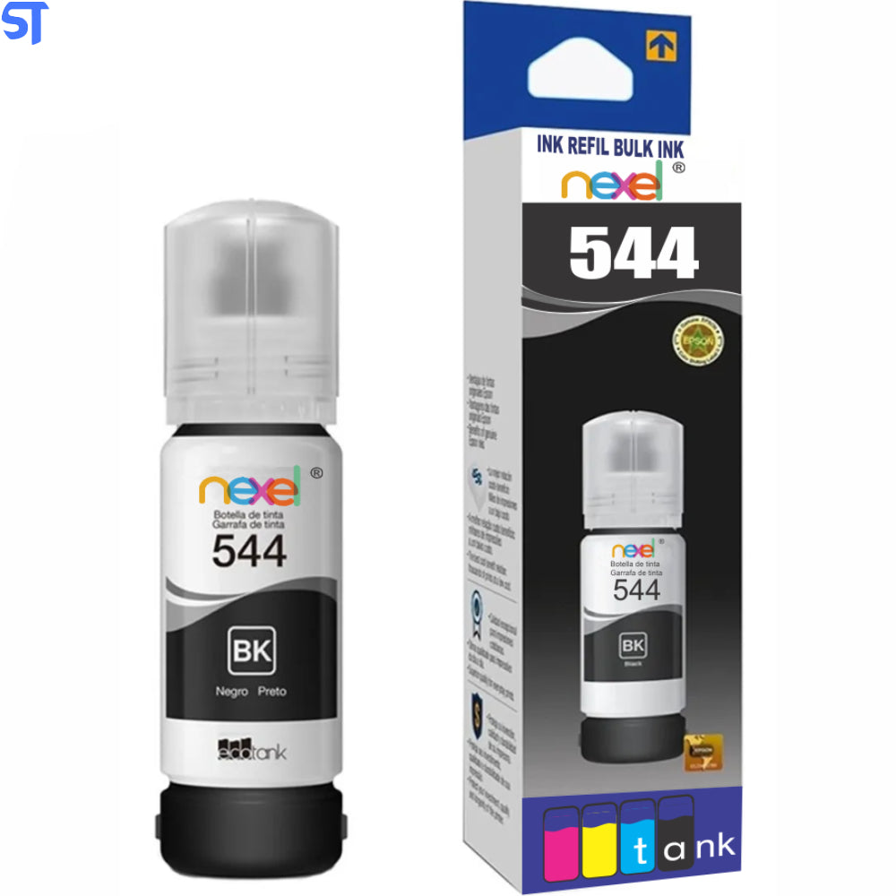 Kit 4 Cores Refil de Tinta Nexel Compatível Epson 544 Preto, Yelow, Magento, Cyano