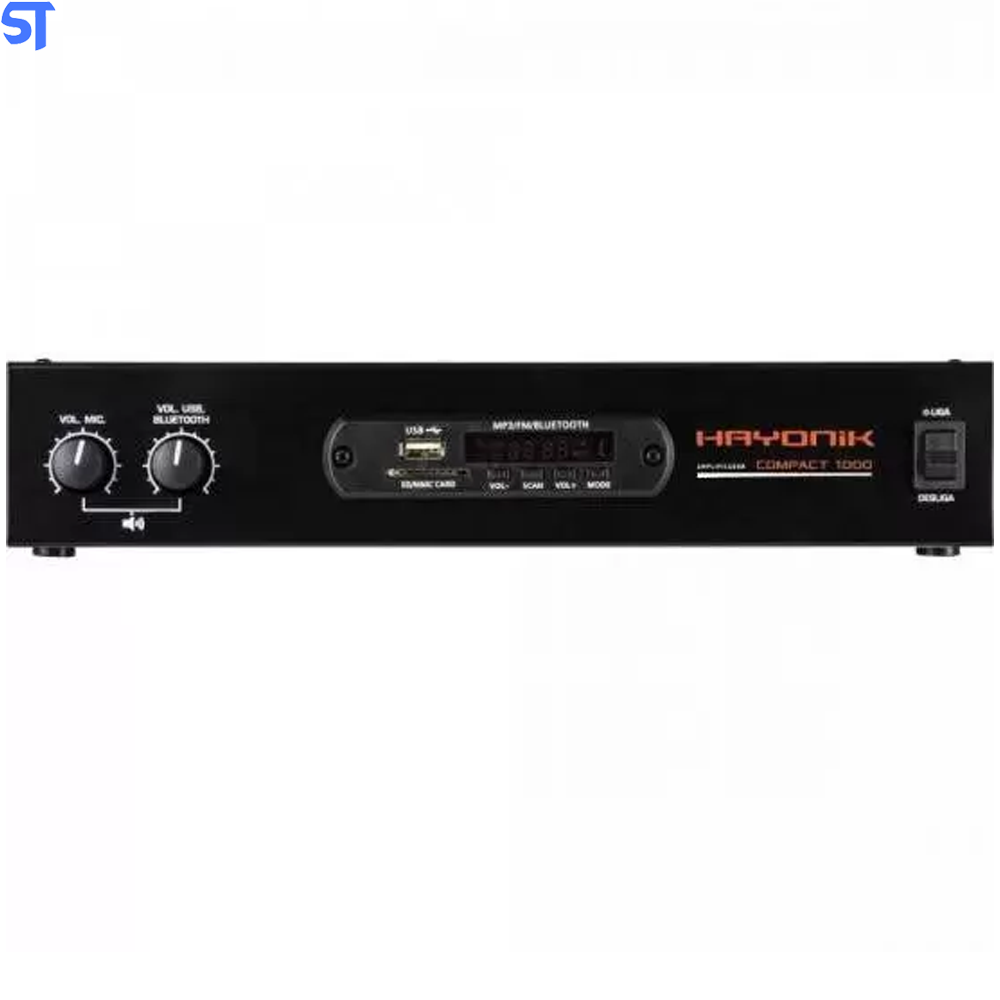 Amplificador 80W Com Bluetooth COMPACT 1000 Preto HAYONIK