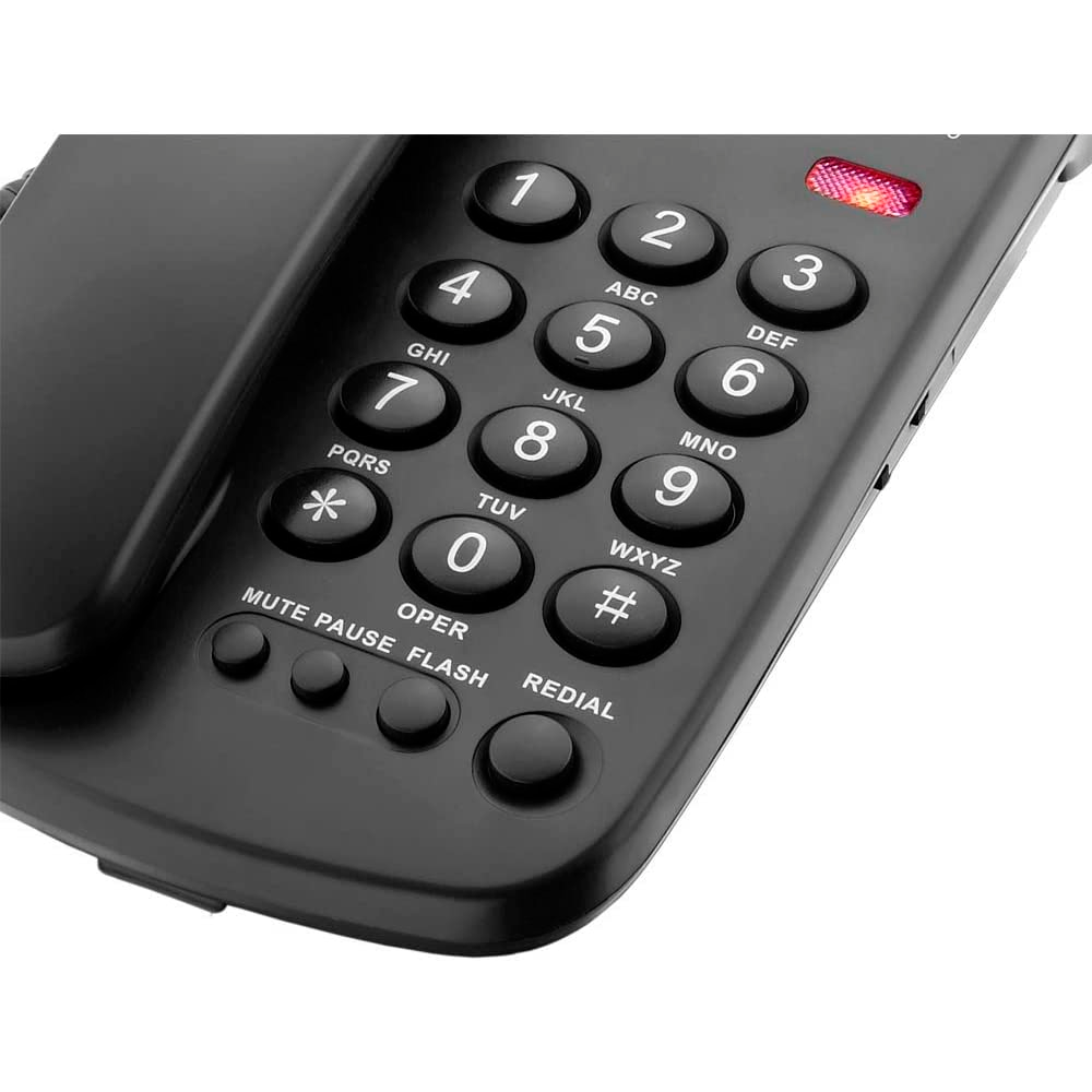 Telefone de Mesa Com Fio Elgin 42TCF2000 - Com Chave de Bloqueio Preto