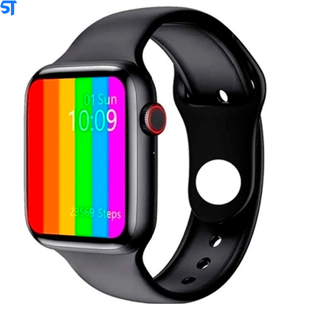 Relógio SmartWatch W26 Preto Tela Infinita Com Sensor Cardíaco