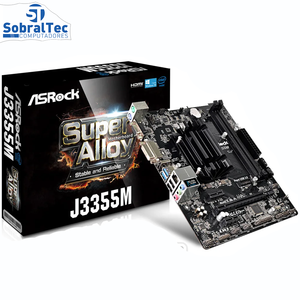 Placa Mãe AsRock J3355M-ATX com processador Dual Core / DDR3