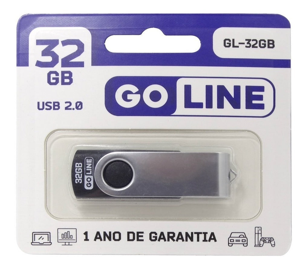 Pendrive Goline 32gb GL-32gb Usb 2.0 - Preto A Prova D'agua