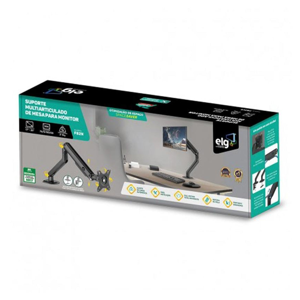 Suporte Multiarticulado de Mesa para Monitores de 17 a 35 Preto ELG F82N