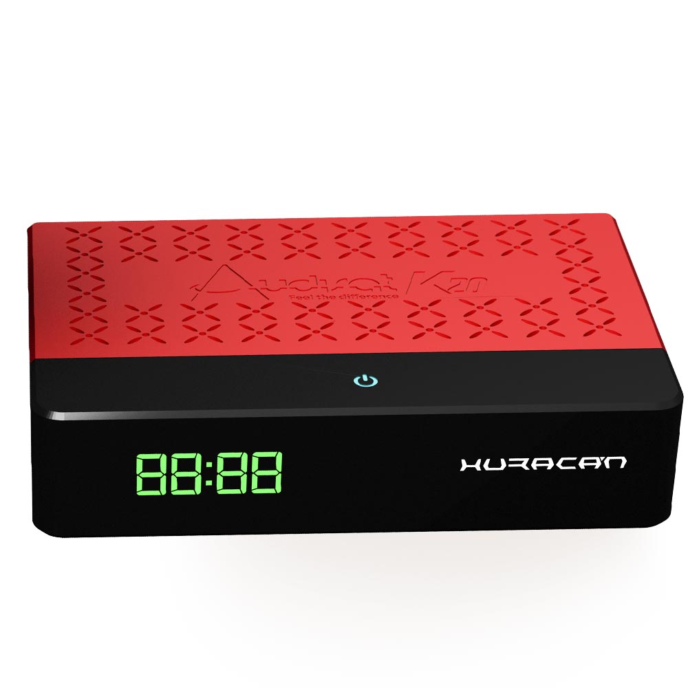 Receptor Fta Audisat Huracan K20 Full HD Acm 2 LNB Wi-Fi HDMI - Preto Vermelho