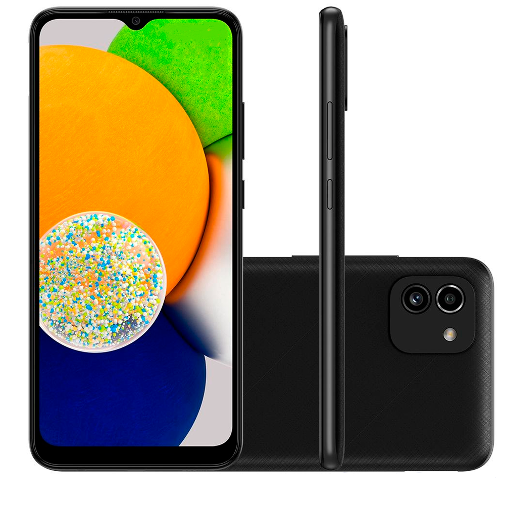 Smartphone Samsung Galaxy A03, 64Gb 4GB RAM, Octa Core, Câmera Dupla 48MP, Tela Infinita 6.5, Preto - SM-A035M/DS