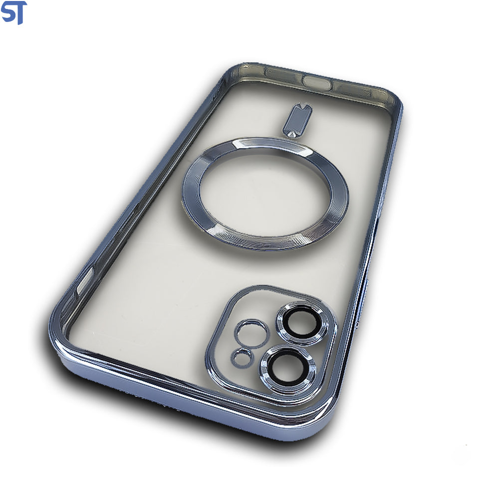Capa Transparente Com Carregamento Magnetico Para iPhone 11 - Azul Marinho