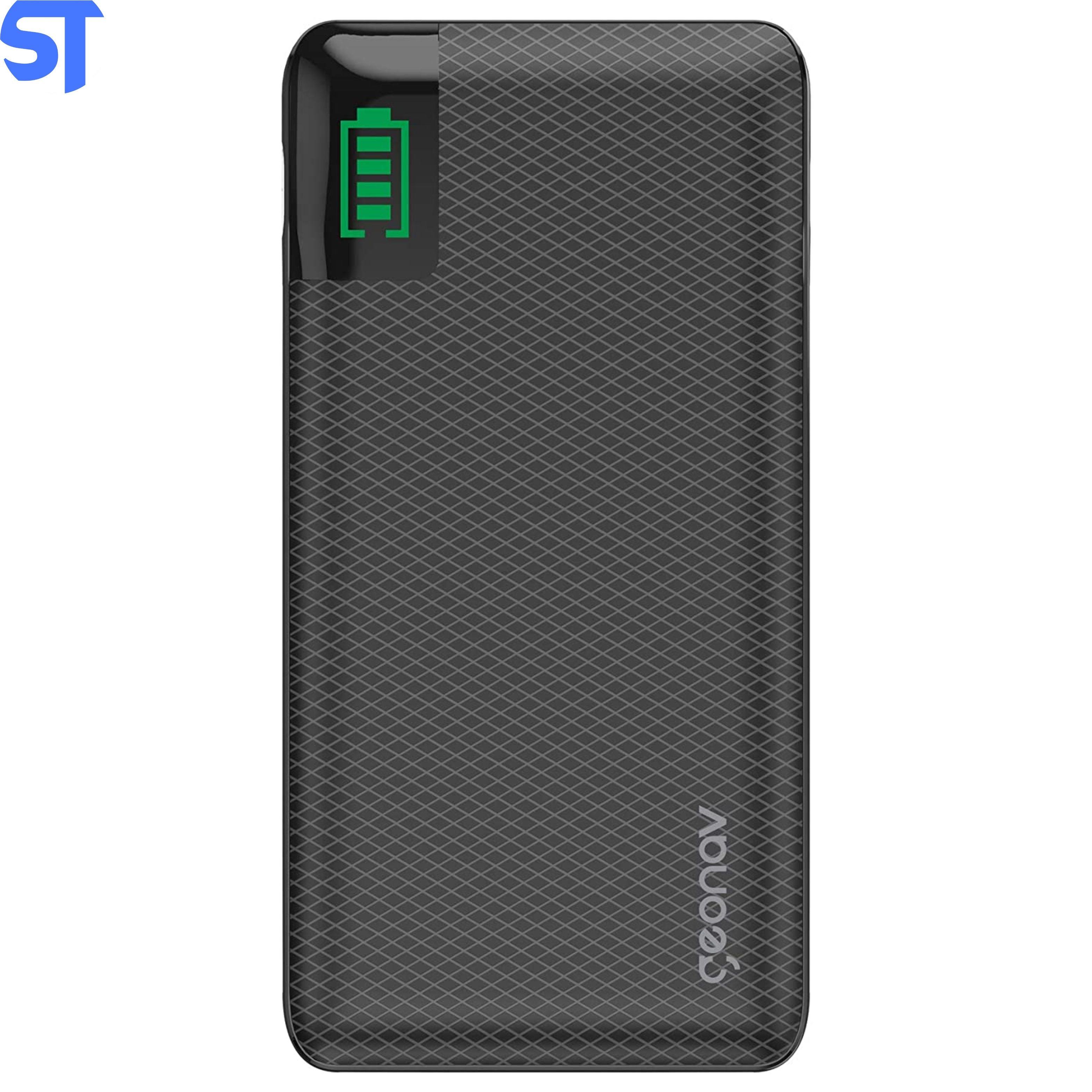 Carregador Portátil Universal 10.000mAh, 2 portas USB + 1 porta USB-C PB10KBK Preto - Geonav