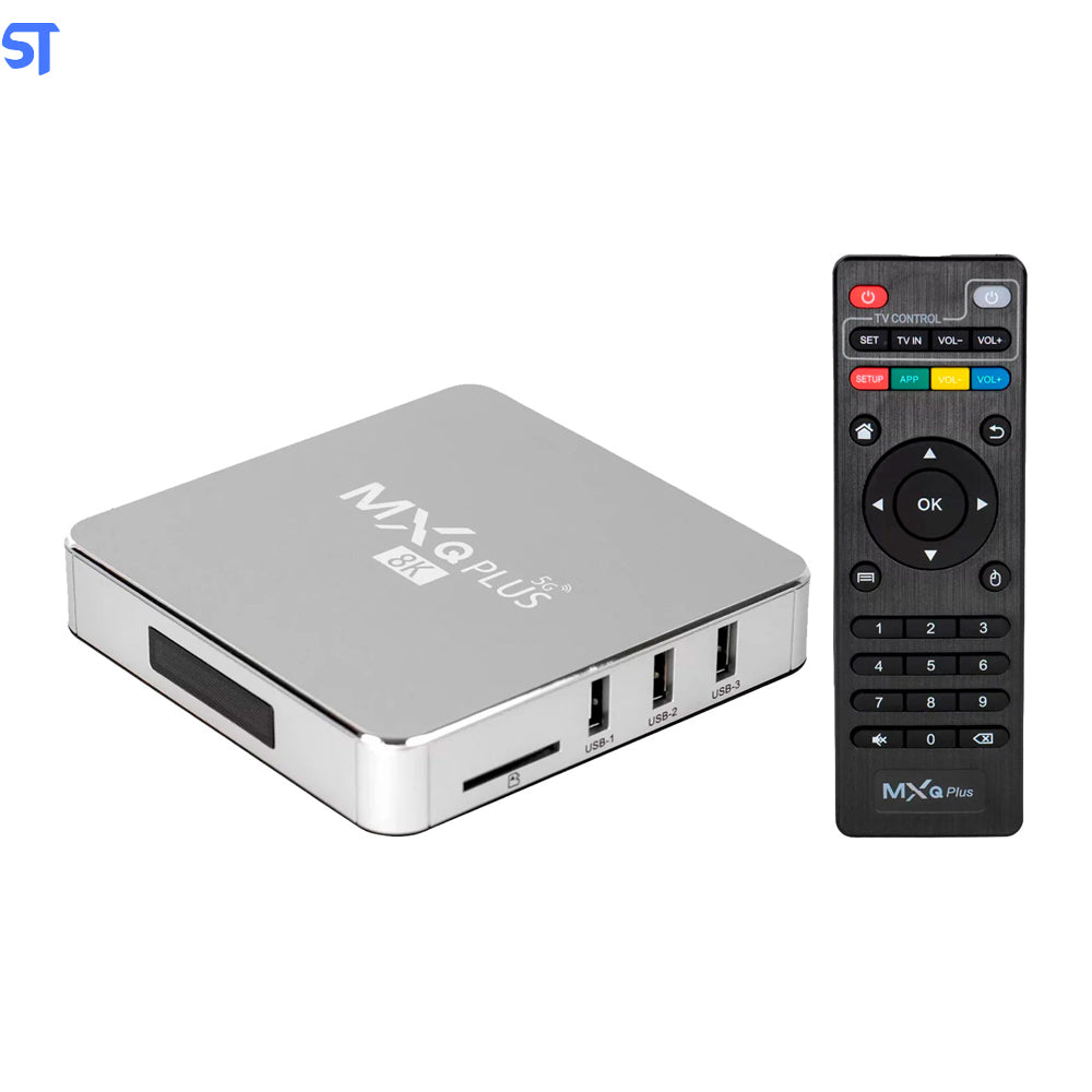 Receptor TV Box MXQ Plus 8K 5G 64GB RAM+512GB Memória - Prata