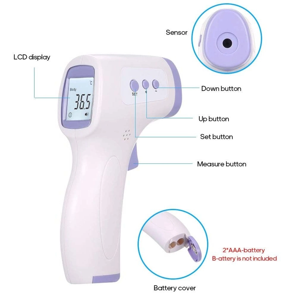 Termômetro Digital Infravermelho Lcd Sem Contato Armazena 32 Números Meirun MR868