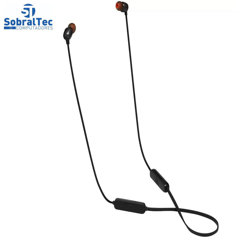 Fone de Ouvido Bluetooth JBL T115BTBLK - Intra-Auricular com Microfone Preto