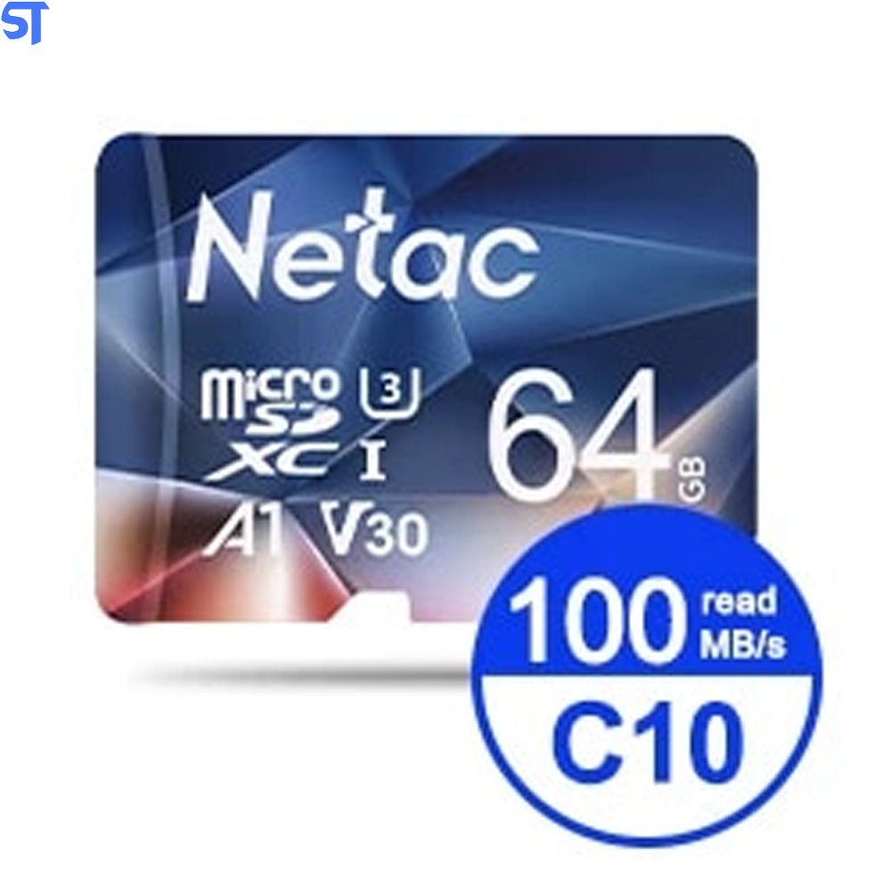 Cartão Micro SD 64Gb 100Mb/s De Leitura Com Adaptador Netac