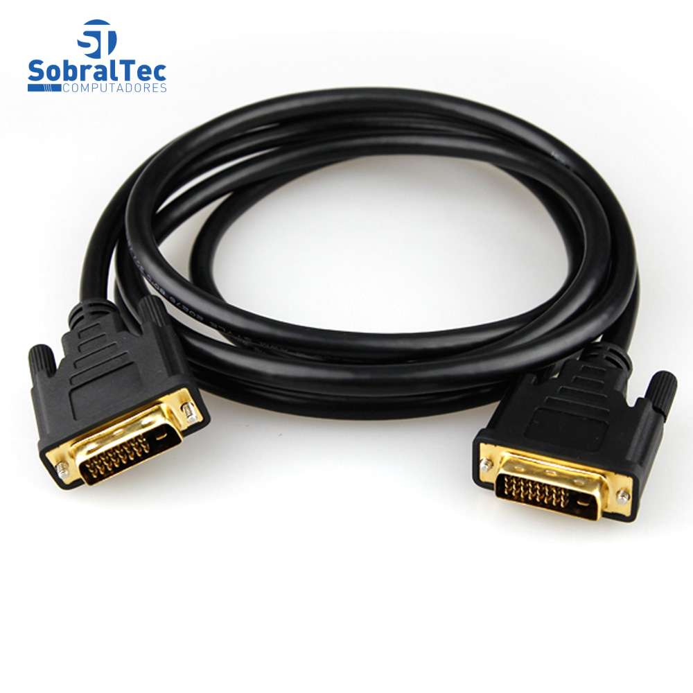 Cabo DVI 24+1 x DVI 24+1 Preto 2 Metros Informática Chipsce 018-9557