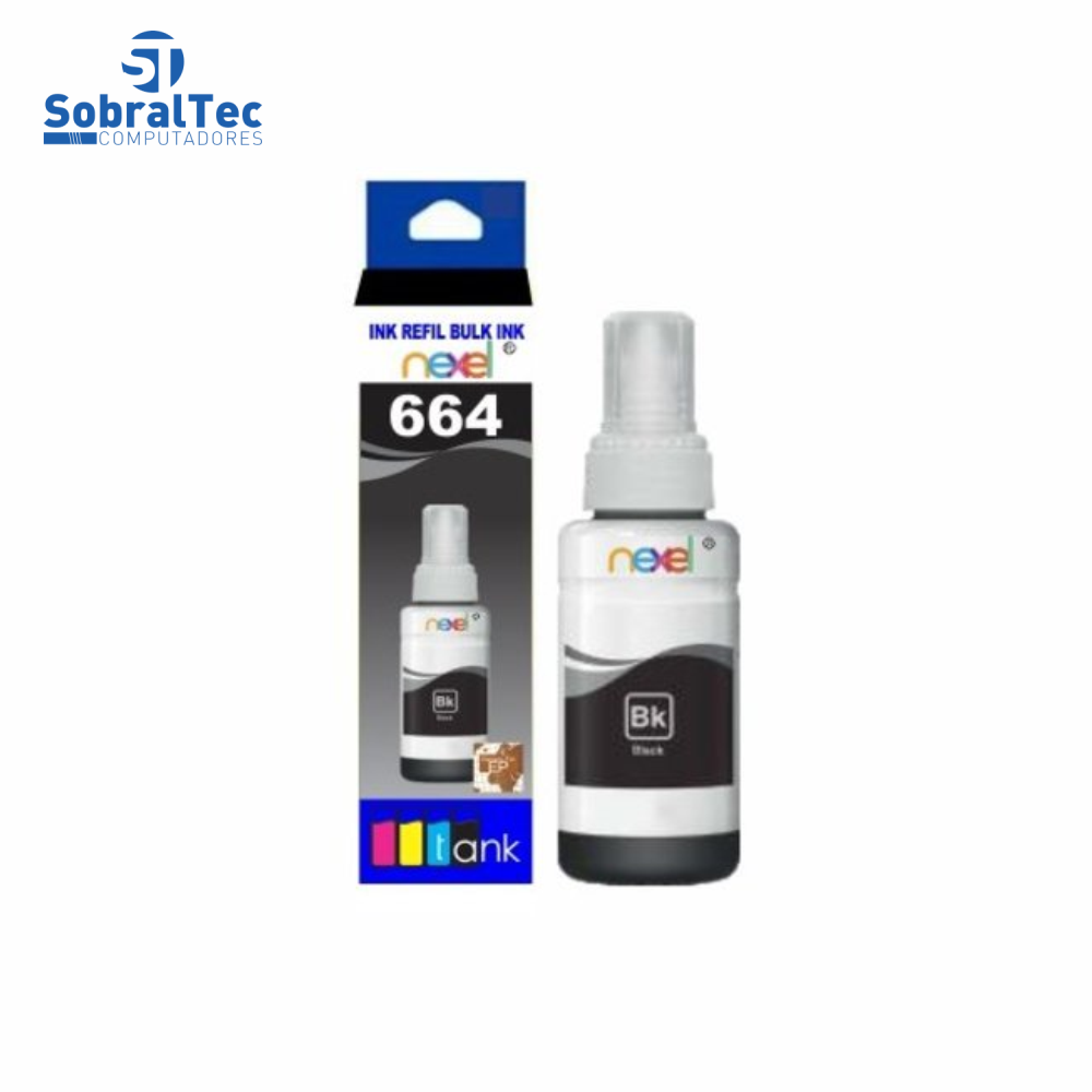 Tinta Refil Bulk Ink Compativel Epson Corante 100ML Preto- 664 Nexel