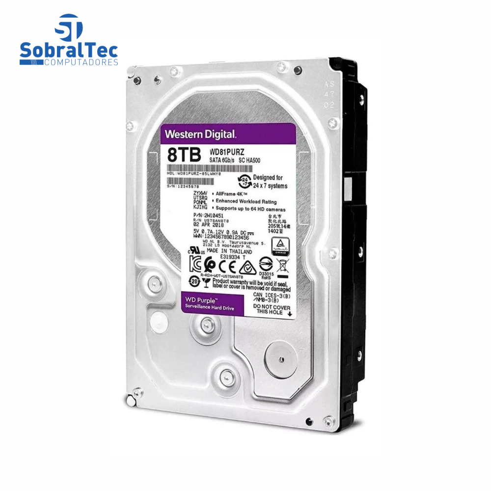 Disco rígido interno Western Digital WD Purple WD81PURZ 8TB