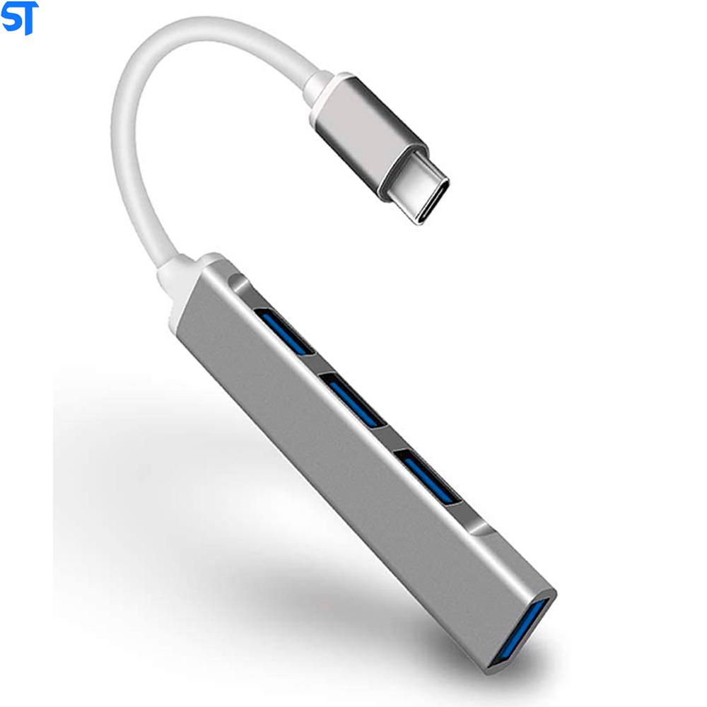 Hub De Alta Velocidade Tipo C 4 Portas 3 Usb 2.0 e 1 Usb 3.0- Congdi