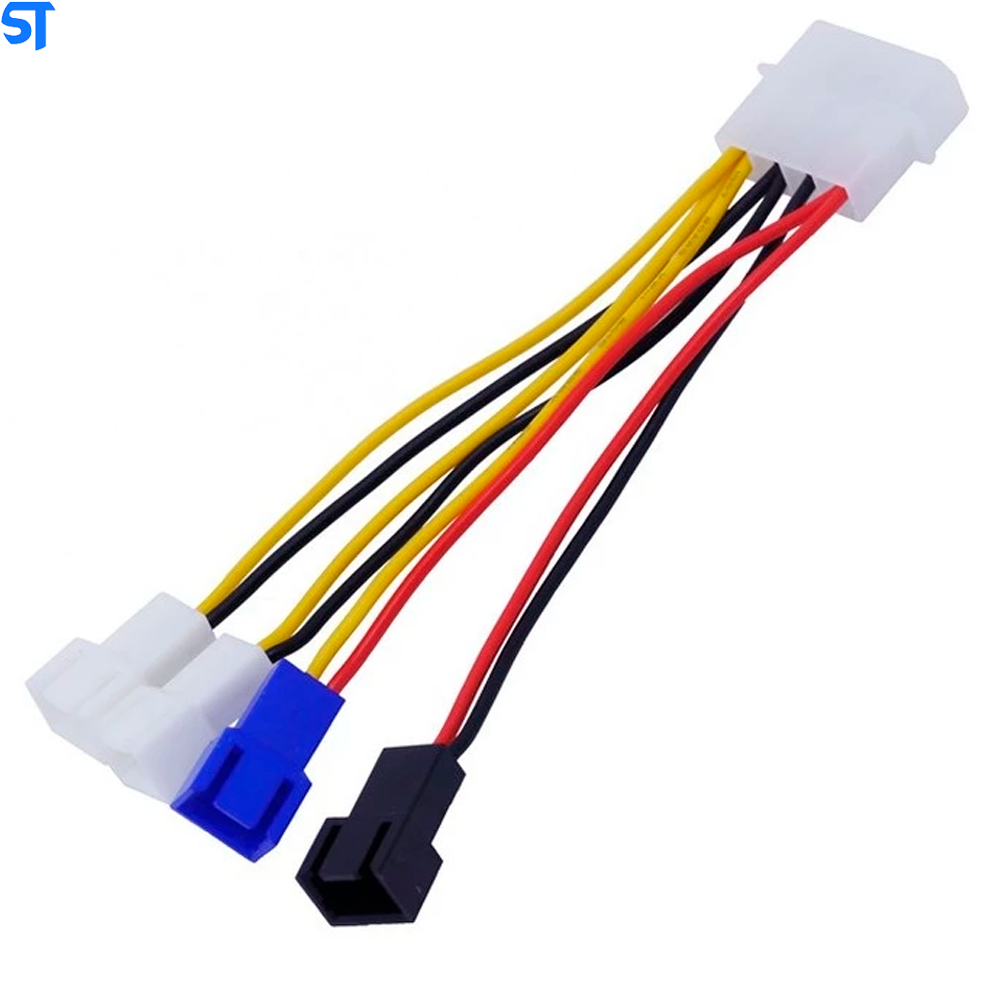 Cabo Adaptador Molex 4 Pinos Para 4 Coolers 3 Pinos