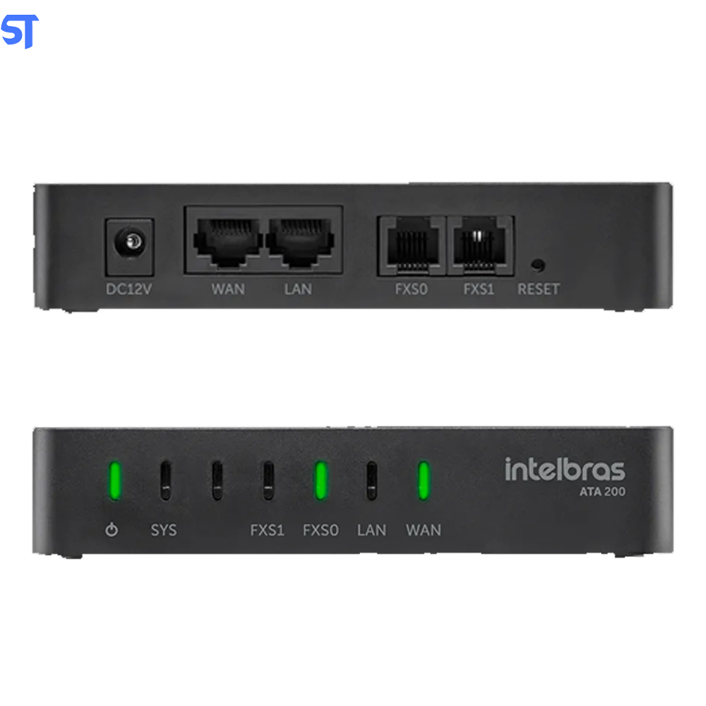 Adaptador Conversor De Protocolo Ip Ata 200 Voip Intelbras