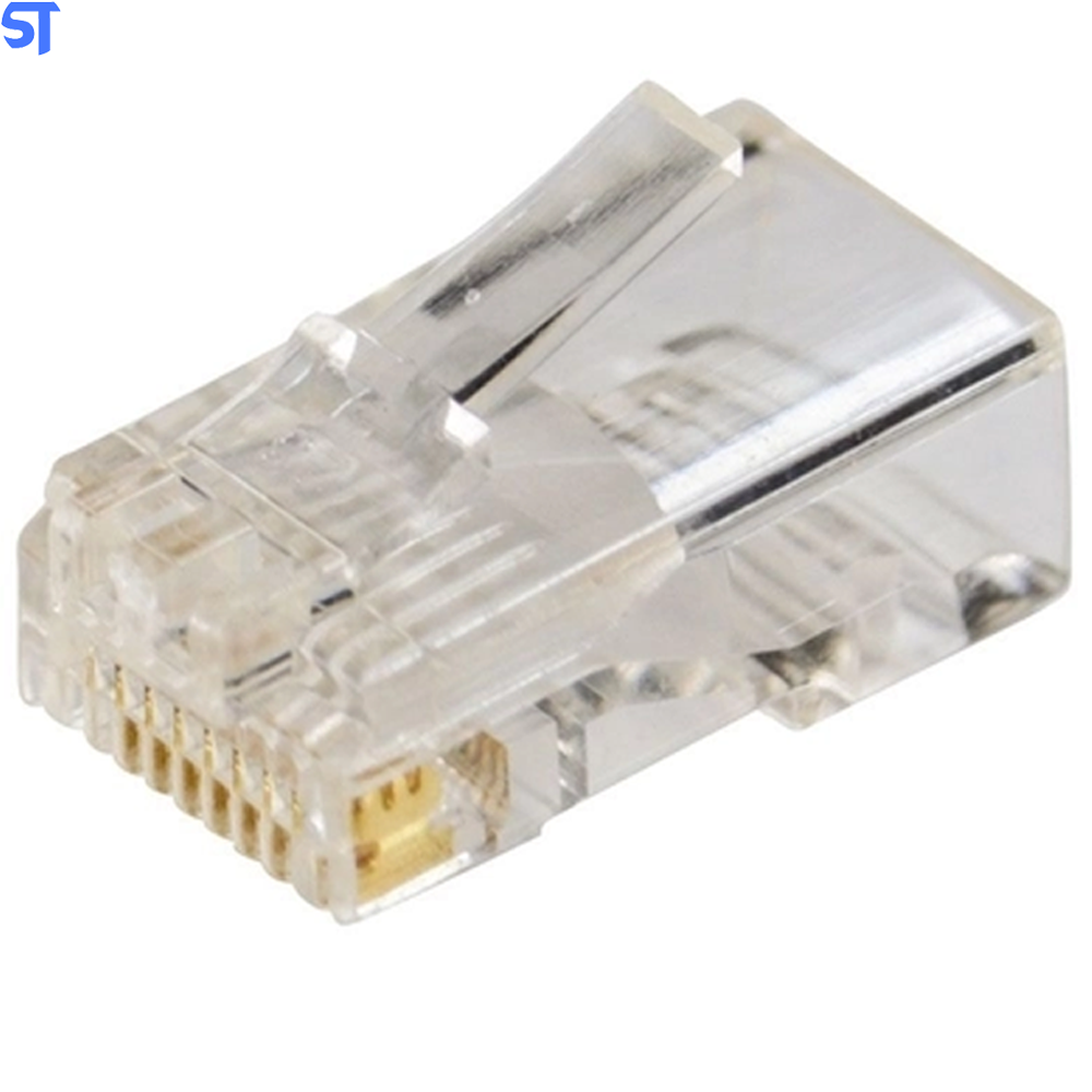 Conector Rj45 Cristal 8p8c Cat5e Exbom Suporta Gigabit Ethernet 30m Banhado de Ouro
