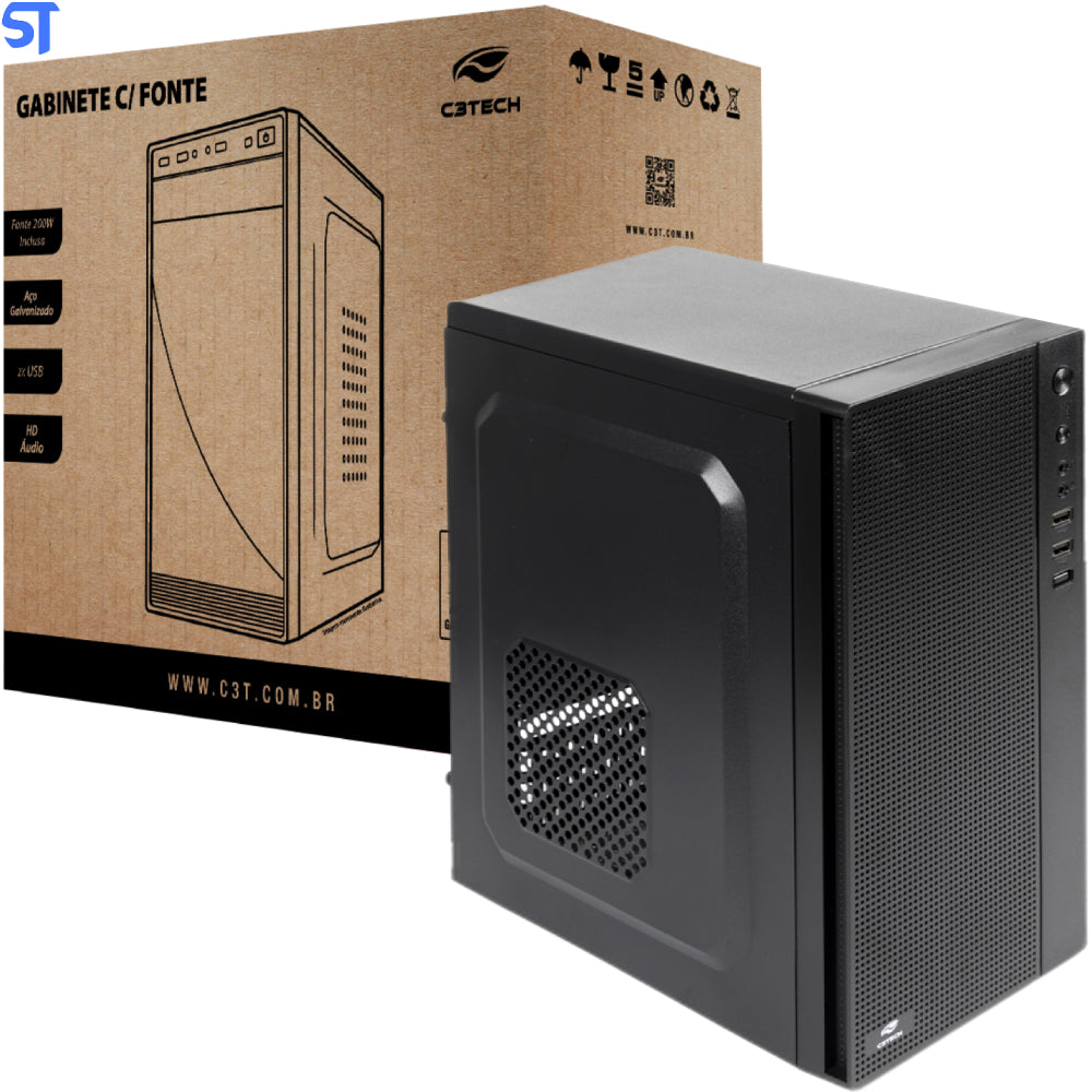 Gabinete Micro ATX MT-28BK com Fonte 200W C3Tech