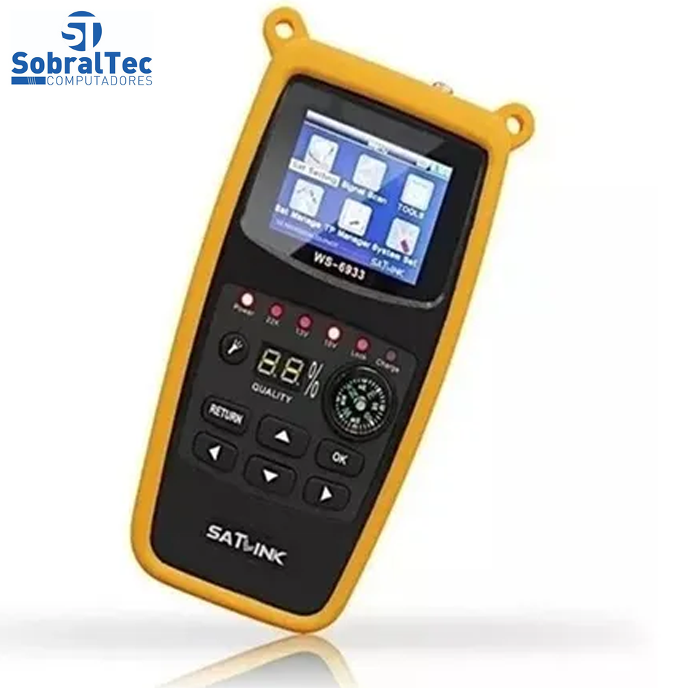 Localizador de Satélite SATLINK WS-6933 DVB-S2 FTA Medidor de Bússola Mecânica