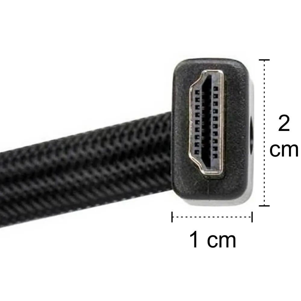 Cabo Hdmi 10 Metros Flat Knup Ultra Hd 4k Nylon Ouro 24k