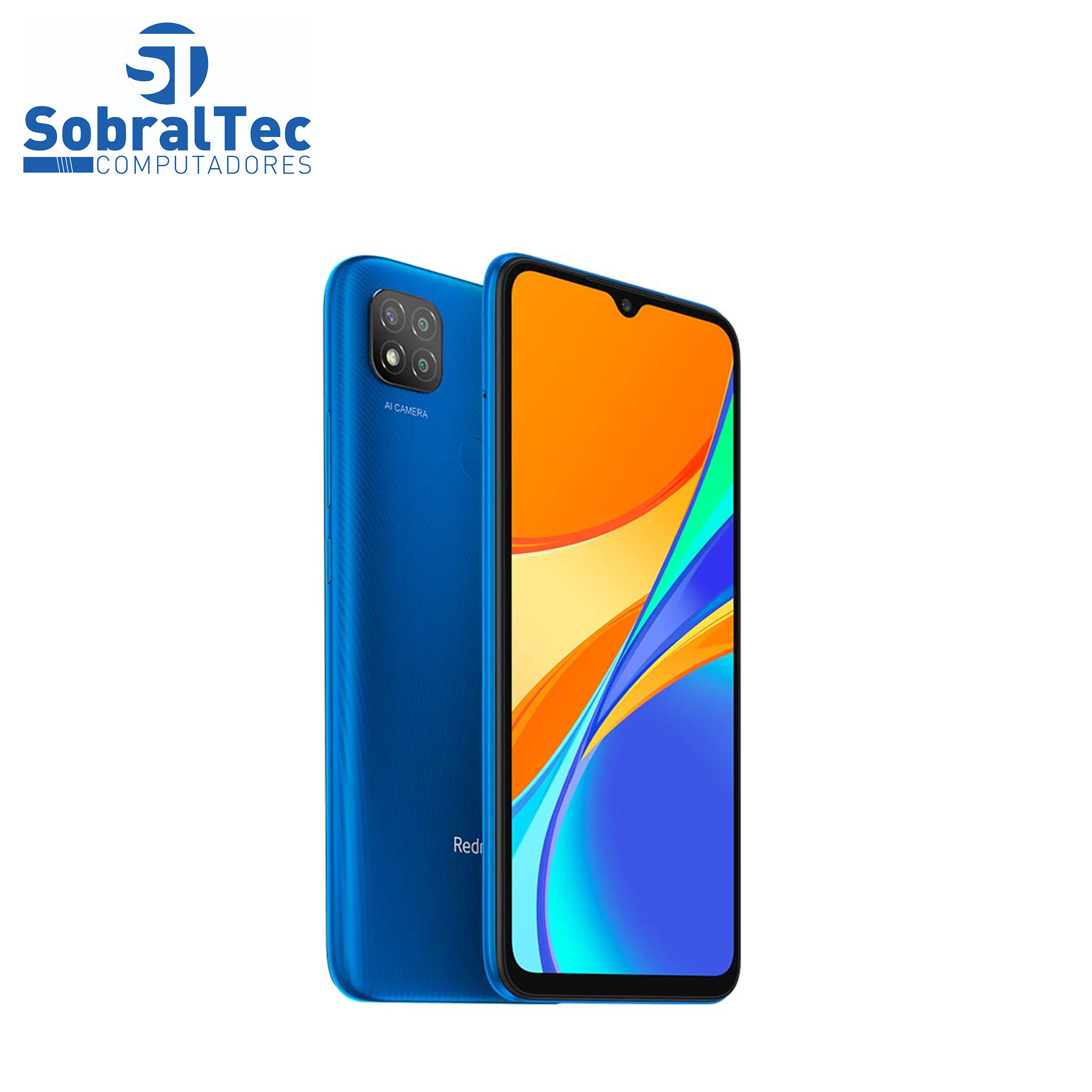 Smartphone Xiaomi Redmi 9C Azul 64GB, Tela de 6.53", 3GB de RAM, Câmera Traseira Tripla, Android 10 e Processador Octa-C
